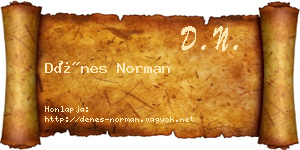Dénes Norman névjegykártya